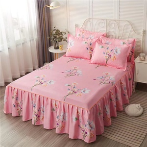 3pcs conjunto suave <span class=keywords><strong>colcha</strong></span> 1pc de impresión falda de la cama + 2pcs funda de almohada de cubierta de cama falda de la cama - Product Image 4