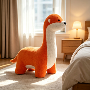 Voxhome Pouf a Forma di Lontra, <span class=keywords><strong>Sgabello</strong></span> in Tessuto Lavorato a Maglia, Poggiapiedi Decorativo per Soggiorno e Camera dei Bambini - Product Image 3