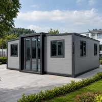 Fabricant chinois de maisons conteneurs extensibles à double aile, maisons préfabriquées pliables personnalisables, maisons mobiles, villas modulaires de camping