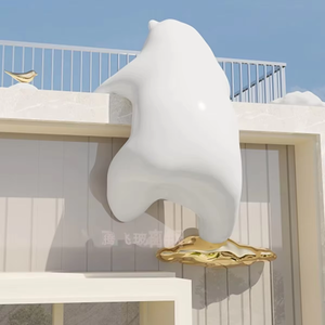 Personalizable al aire libre <span class=keywords><strong>Mei</strong></span> Chen oso escultura tarjeta de red roja IP fibra de vidrio acero resina artesanía Animal paisaje centro comercial pared escalada - Product Image 1