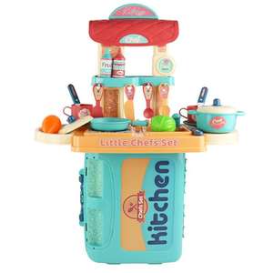 Set de cuisine 3 en 1 pour enfants, valise de voyage, jouets pour faire semblant, accessoires de cuisine réalistes, 49 pièces - Product Image 1