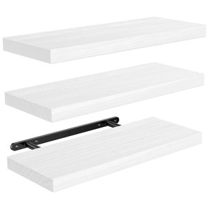 Mensola Galleggiante da Parete in Legno, Scaffale Portaoggetti per Bagno, Cucina, Soggiorno, Camera da Letto, Espositore per Libri e Decorazioni - Product Image 6