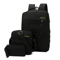 Ensemble de sacs à dos scolaires personnalisés et tendance, trois pièces, en nylon Oxford, avec fermeture éclair, port USB pour la charge, pour les voyages, l'usage quotidien et les ordinateurs portables