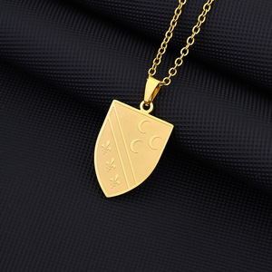 Collana con ciondolo in <span class=keywords><strong>Bosnia</strong></span> con mappa del paese in acciaio inossidabile placcato oro 18 carati su misura - Product Image 2