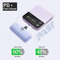 Tendance 2026 : Mini batterie externe portable 4800 mAh avec charge rapide PD et prise intégrée