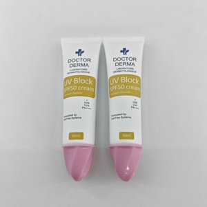 บรรจุภัณฑ์หลอดครีมกันแดดขนาด 50 มล. สำหรับขายส่ง หลอดบีบเปล่าสำหรับเครื่องสำอาง ป้องกันรังสียูวี SPF50 พร้อมฝาปิดรูปทรงไอศกรีม - Product Image 1
