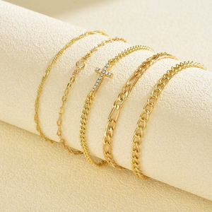 Bracelet croisé multicouche au design simple et luxueux, élégant et personnalisé pour femme, en alliage, bijoux de mode en gros - Product Image 6