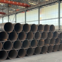 Tuyau en acier soudé en spirale DSAW API 5L ASTM A252 SSAW, tube rond en acier au carbone, longueur 12 m, pour le transport de fluides dans l'industrie chimique, en stock