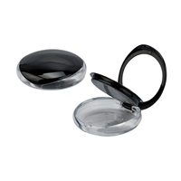 Récipient à poudre compact simple rond plat en plastique noir personnalisé avec tamis pour l'emballage de palette de blush dans l'industrie cosmétique
