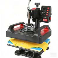 Presse à sublimation multifonctionnelle semi-automatique 5 en 1 de 29*38 cm pour casquette, tasse, t-shirt, plaque, écran LCD double affichage