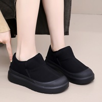 Bottes d'hiver mi-hautes pour femmes, nouvelle collection, dessus en cuir microfibre, doublure en polaire, chaussures d'hiver décontractées chaudes