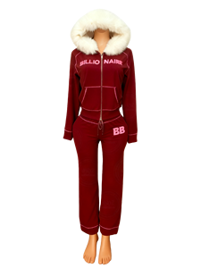Y2k Cropped Hoodie and <strong>Joggers</strong> Two Piece Set <strong>Women</strong> Clothing Waffle <strong>Knit</strong> <strong>Women</strong> Pants With Fur Collar Streetwear Winter Clothes - Product Image 4