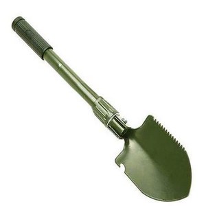 Pelle pliante multifonction 13 1/2 pouces, poignée ergonomique verte, outil de camping en plein air - Product Image 1