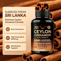 Capsules personnalisées à marque privée, 60 capsules d'extrait de cannelle de Ceylan 20:1, complément alimentaire pour soutenir le métabolisme et la santé cardiaque