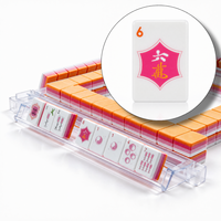 Jeu de Mahjong Américain 1,25 pouce, tuiles en acrylique orange 4 couches, 160 pièces, style classique de luxe, gravé au laser, imprimé UV, pliable