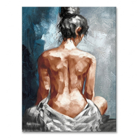 Peinture à l'huile peinte à la main sur toile, abstraite, femme nue vue de dos, art mural moderne, décoration de chambre, non encadrée, vente en gros