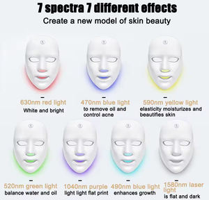 Nuovissima Maschera LED a 7 Colori per Trattamento Anti-Età e Acne, Ringiovanimento della Pelle, Terapia della Luce LED, Massaggiatore Facciale - Product Image 3