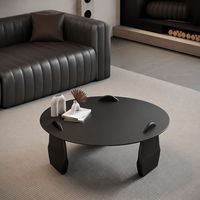 Minimalistischer Runder Couchtisch aus Mattglas mit Kreativem Gestell, Hochwertiger Kleiner Wohnungs-Couchtisch