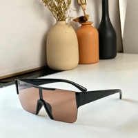 Lunettes de soleil sportives carrées unisexes personnalisées avec verres dégradés, monture intégrale, protection UV pour activités de plein air
