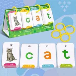 Tarjetas de Palabras Visuales para Educación en Casa y Jardín de Infancia, Ortografía, Lectura, Primer Grado, Palabras CVC, Juegos de Fonética - Product Image 3
