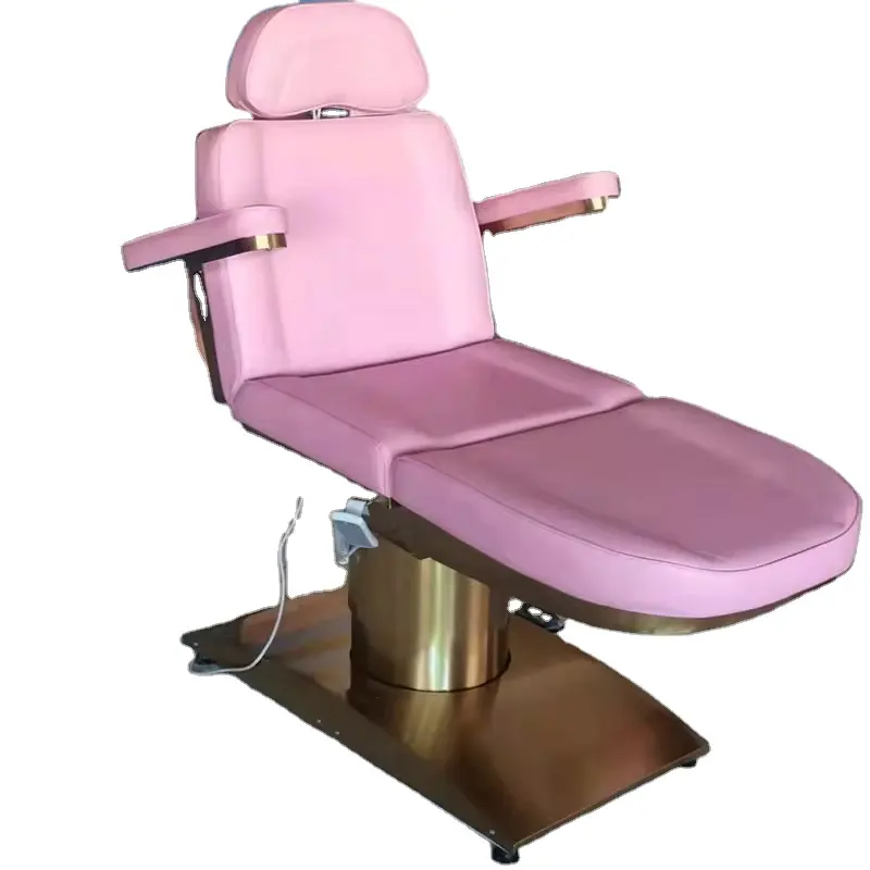 Luxury Beauty Salon Pink Lash Table Treatment Spa Bed Electric Facial Cosmetic Massage Bed With 3/4 Motors