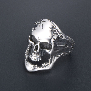 Skull <b>Ring</b> Men's Silver Tone Skeleton Design Party Jewelry SA862 - Product Image 4