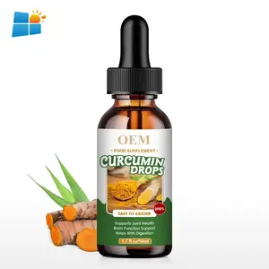 OEM/ODM/OBM organik doğal 30Ml Curcumin damla saf zerdeçal özü inflamasyon desteği eklem ağrısı için kavgalar için sağlık artırmak