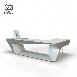 Bureau de bureau blanc moderne, mobilier de bureau personnalisé, design d'intérieur, table de bureau blanche élégante - Product Image 5