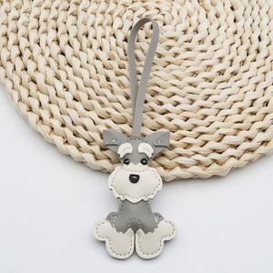 Porte-clés Schnauzer, pendentif chien miniature mignon, cordon en cuir PU, porte-clés décoratif, accessoires pour sac et voiture, cadeau fait main pour les amoureux des animaux - Product Image 5