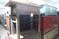 Table console en bois d'orme rustique antique vieilli de style chinois sculptée dans le Shanxi