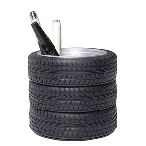 Porte-stylos en plastique noir en forme de pneu de voiture, imprimé sérigraphié, design créatif, cadeaux promotionnels en gros - Product Image 3