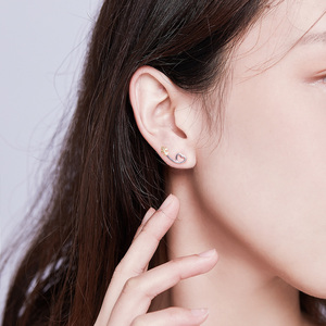 Pendientes de Plata de Ley 925 Auténtica con Forma de Corazón, Pendientes Largos, Joyería, Regalos para Niñas, Pendientes Coreanos SCE632 <span class=keywords><strong>BAMOER</strong></span> - Product Image 5