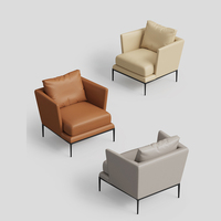 Ensemble de canapés élégants et confortables, revêtement en cuir moderne, structure en bois massif pour appartement, bureau, hall d'hôtel