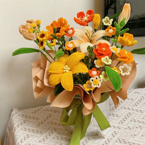 YOPIN-7682 ôm xô nhân tạo hỗn hợp hoa handmade Xoắn que thành hoa ống làm sạch hoa quà tặng sáng tạo - Product Image 6