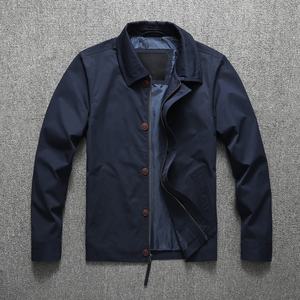 Nuovo Stile Giacca Bomber Americana Retrò Casual da Uomo in Tela con Colletto Alto per Primavera Autunno Giovani - Product Image 1
