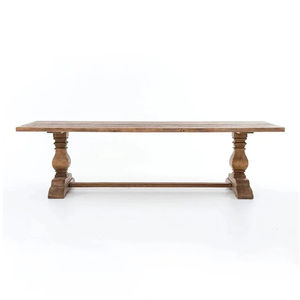 โต๊ะรับประทานอาหารในฟาร์มไม้โอ๊คทรงสี่เหลี่ยมสไตล์ฝรั่งเศสแบบเรียบง่ายปรับแต่งได้ - Product Image 3
