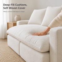 Weißes 3-Sitzer-Sofa Chenille Gitterförmig Gesteppt Komfortables Modernes Sofa Vakuumkomprimiert Wohnzimmermöbel