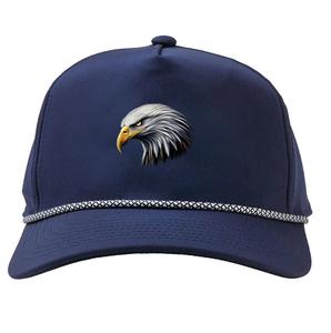 Gorra de béisbol de cuerda mixta blanca y negra de 5 paneles de alta calidad con logotipo bordado personalizado estructurado para hombres, sombreros Snapback deportivos de caza - Product Image 1