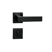 Poignée de porte silencieuse de conception moderne Doorshine, serrure noire pour porte de chambre en bois, oxyde d'aluminium pur, intérieur, salles de bain, villas, facile