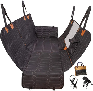 Großhandel Custom Deluxe Kunstleder Wasserdicht Haustier Reise träger Hund Autos itz Booster Bett mit weichem Kissen und Sicherheits seil - Product Image 3