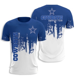 Summer 32 Teams T Shirt Clothing Spotlight Dallas Cowboys Short Sleeve Fan Shirt pour hommes et femmes Short Sleeve Base Shirt - Product Image 1