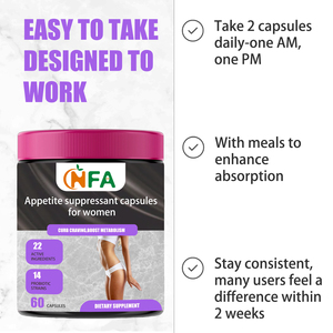 Vente directe usine – Capsules coupe-faim pour femmes au safran, thé vert et berbérine HCI – 60 capsules/flacon – Pour un poids sain - Product Image 3