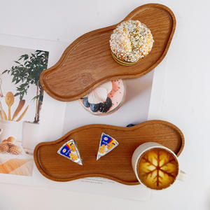 Plato de Madera de Acacia Resistente al Calor con Diseño Irregular y Natural, Plato de Madera de Sapele para Desayuno, Café, Hogar, Picnic, Tienda - Product Image 5