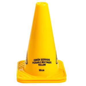 Cono di Sicurezza Pieghevole Multilingue Giallo 90cm - Product Image 2