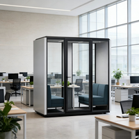 Cabine d'enregistrement acoustique mobile pour hôpitaux et salles de réunion, prix usine, écologique, facile à installer, studio de bureau, verre acoustique, structure en acier