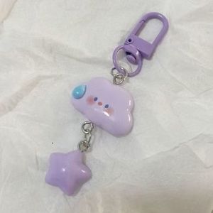 Porte-clés en résine imprimé UV Nuage Étoile, Cadeau pour meilleure amie, Breloque de sac créative avec expression muette, Fourniture pour petites entreprises, Pour couple, Vente en gros - Product Image 5