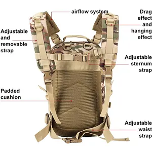 Gym sac à dos sac d'ordinateur portable voyage en plein air camouflage hommes sacs étanche sac à dos tactique
