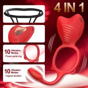 Draagbare Man/Vrouw Gedeelde Vibrator Met Haan Ring 9 Frequenties Waterdichte Usb Oplaadbare Groothandel Seksspeeltjes - Product Image 5