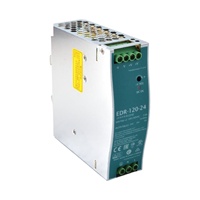 Alimentation électrique sur rail DIN série EDR Mean Well 120W 150W 24V 48V, boîtier métallique, automatisation industrielle, contrôle PLC HMI, mince 40mm