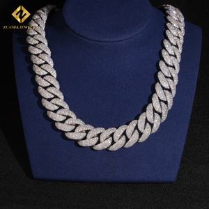 Nuevo Producto, Cadena Cubana de Moissanita VVS de 23 mm, Collar de Plata de Ley 925, Cadena de Eslabones, Estilo Hip Hop, Diamantes Engastados, Certificado GRA - Product Image 2